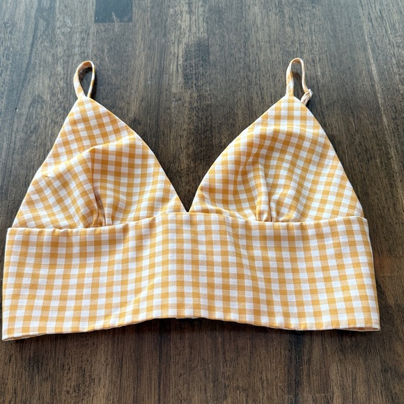 American Threads Mustard Checkered Top - Picture 1 of 7